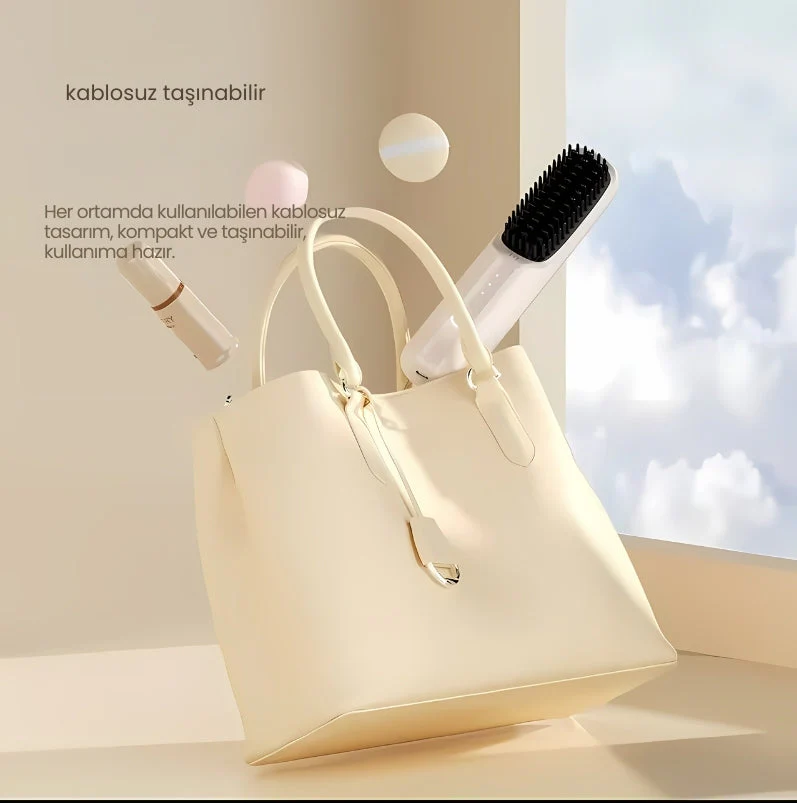 ✨ Isıtmalı Saç Düzleştirici Tarak – Pratik Saç Şekillendirme