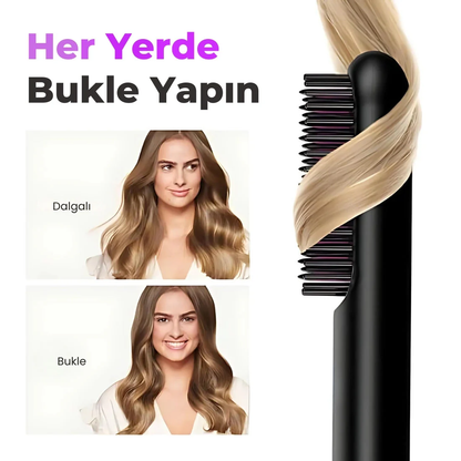 ✨ Isıtmalı Saç Düzleştirici Tarak – Pratik Saç Şekillendirme
