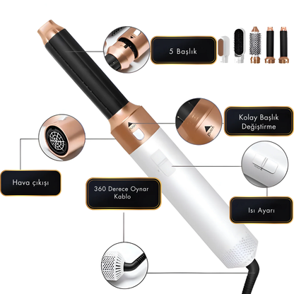 💇‍♀️ 5 in 1 Airstyler – Profesyonel Saç Şekillendirici